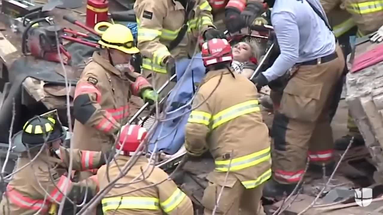 En video: el rescate de las víctimas de un edificio colapsado en Dakota del Sur