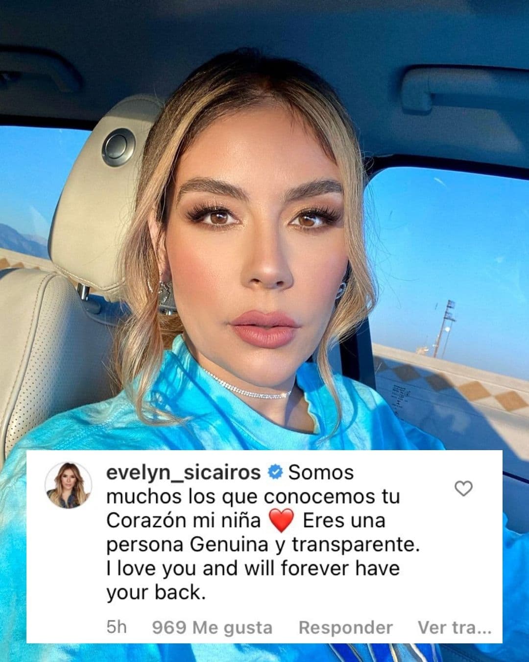 La presentadora
<b>Evelyn Sicairos</b> envió palabras de aliento y aprovechó para resaltar su personalidad "genuina" y "transparente".