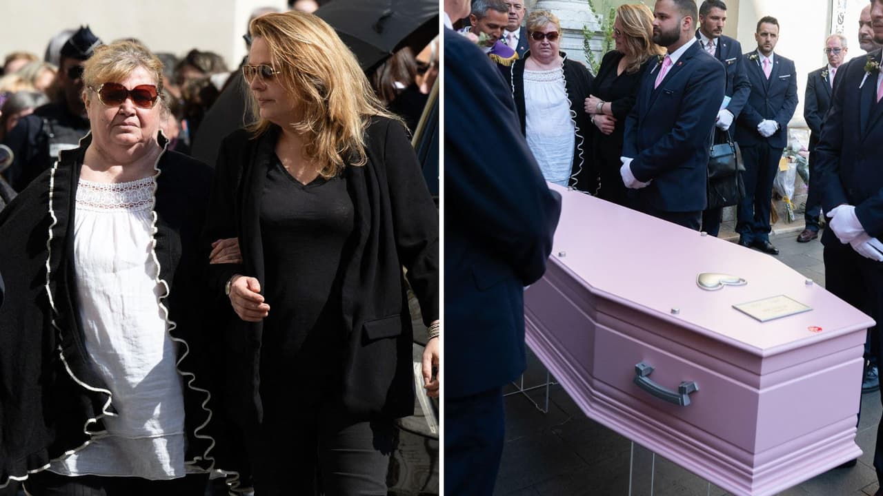 Violette, mamá de Loana Petrucciani, durante el funeral de su hija.
