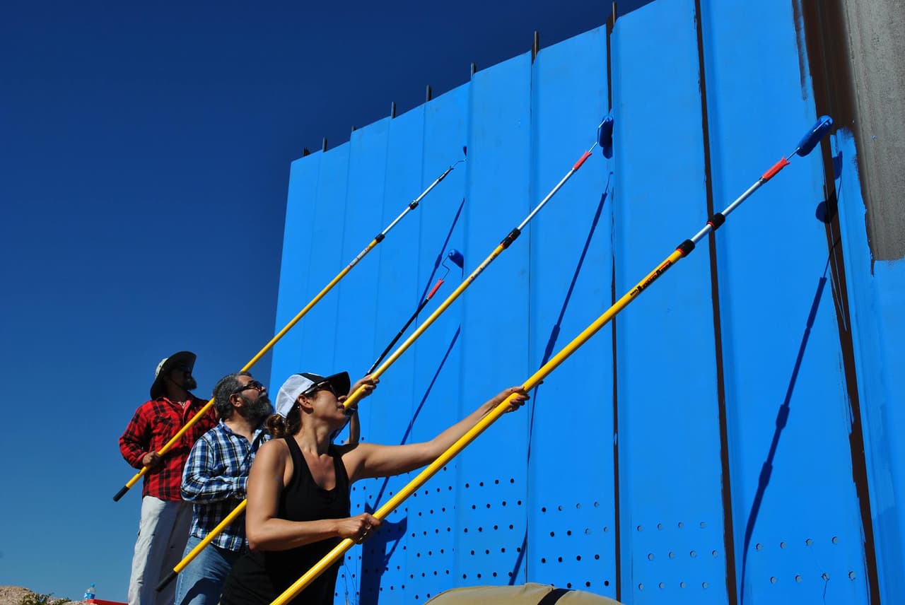 In response to Donald Trump's promise to build a “beautiful and strong wall” on the U.S.-Mexico border, Fernández says: "I would make it disappear again with paint." Courtesy of Luis Pablo Hernández.
