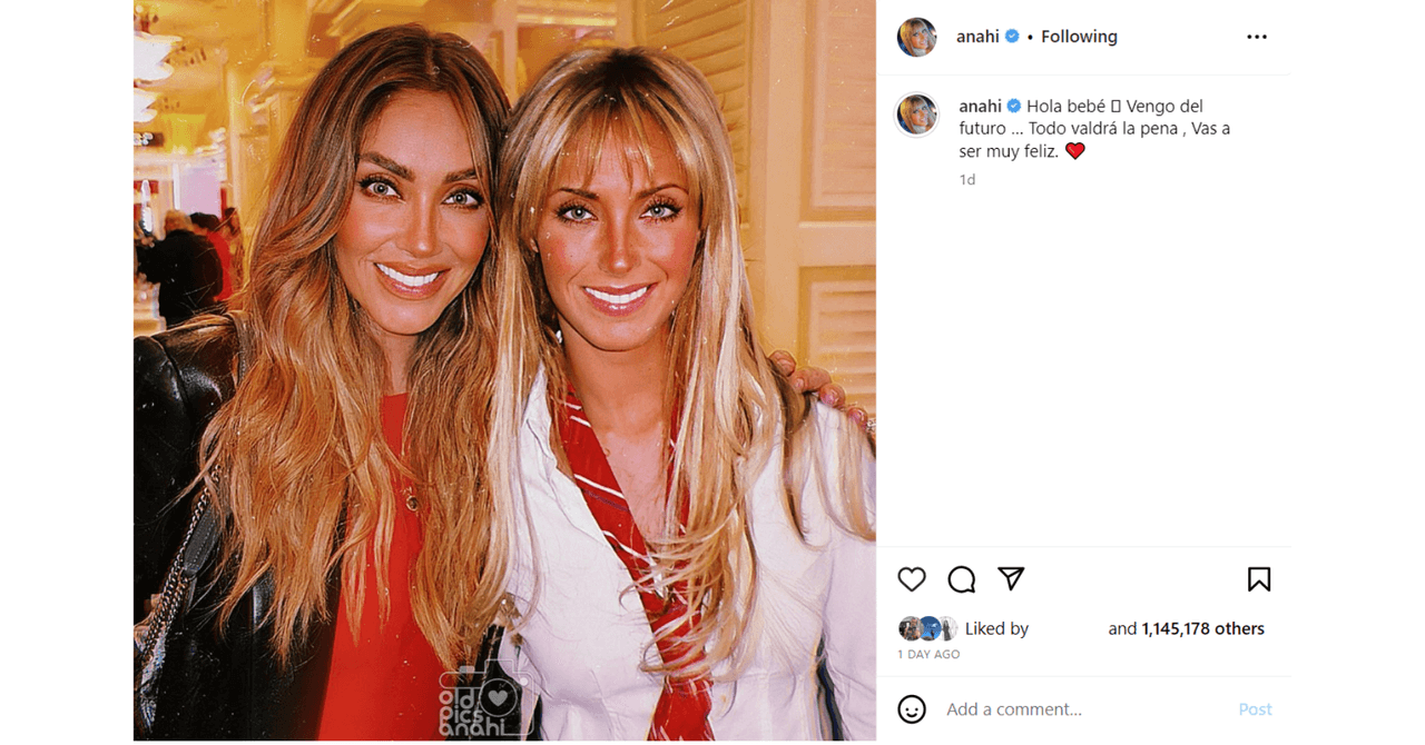 Anahí compartió una foto con 'Mía Colucci'