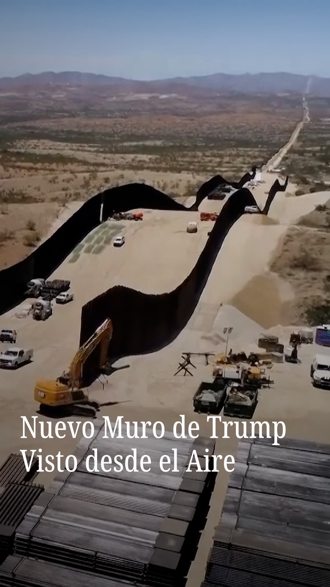 Nuevo muro de Trump visto desde el aire