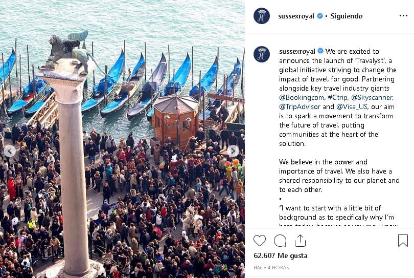 "El nombre Travalyst proviene del duque y sus socios, que ven nuestro papel en los viajes sostenibles como catalizadores para acelerar cambios positivos en los viajes. 'Travel' (viaje) + 'catalyst' (catalizador) = Travalyst".
<br>