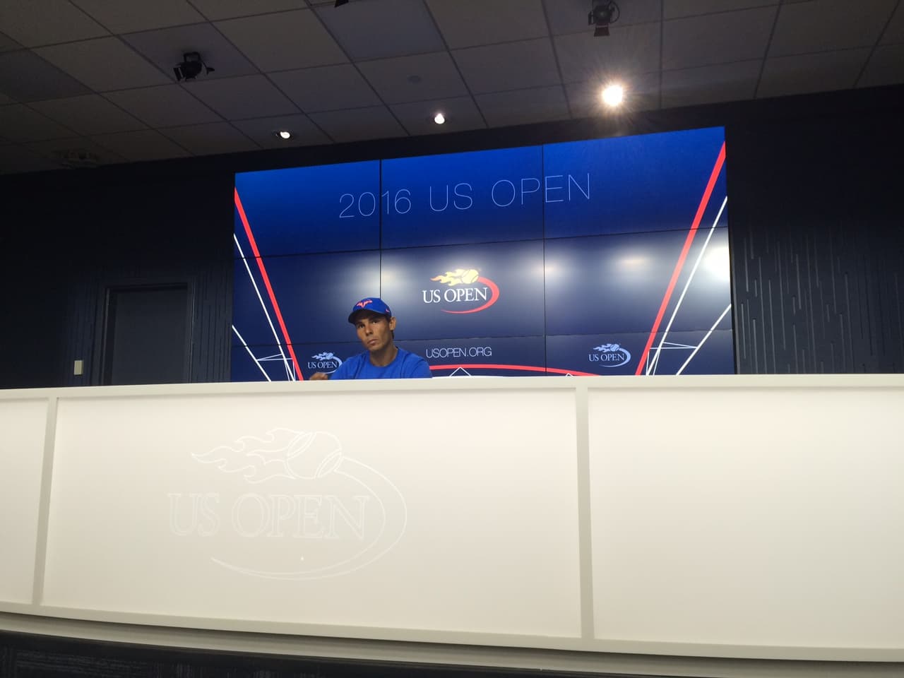 El tenista español Rafael Nadal durante un intercambio con la prensa en la antesala del Abierto de Estados Unidos que comienza este lunes y se extiende hasta el 11 de septiembre en Queens, Nueva York.