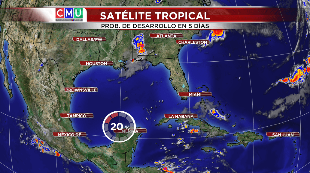 Disturbio en al golfo de México podría transformarse en tormenta tropical