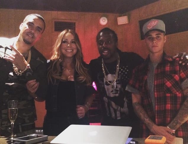 Dicen que Mariah y French Montana están grabando una canción a la que se sumó Justin Bieber, por supuesto, Mariah colgó a sus redes sociales las pruebas de su nueva sorpresa con Justin.