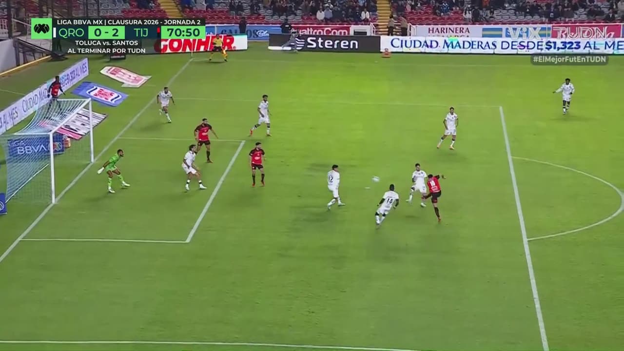 ¡Golazo de Xolos! Kevin Castañeda manda el balón al ángulo