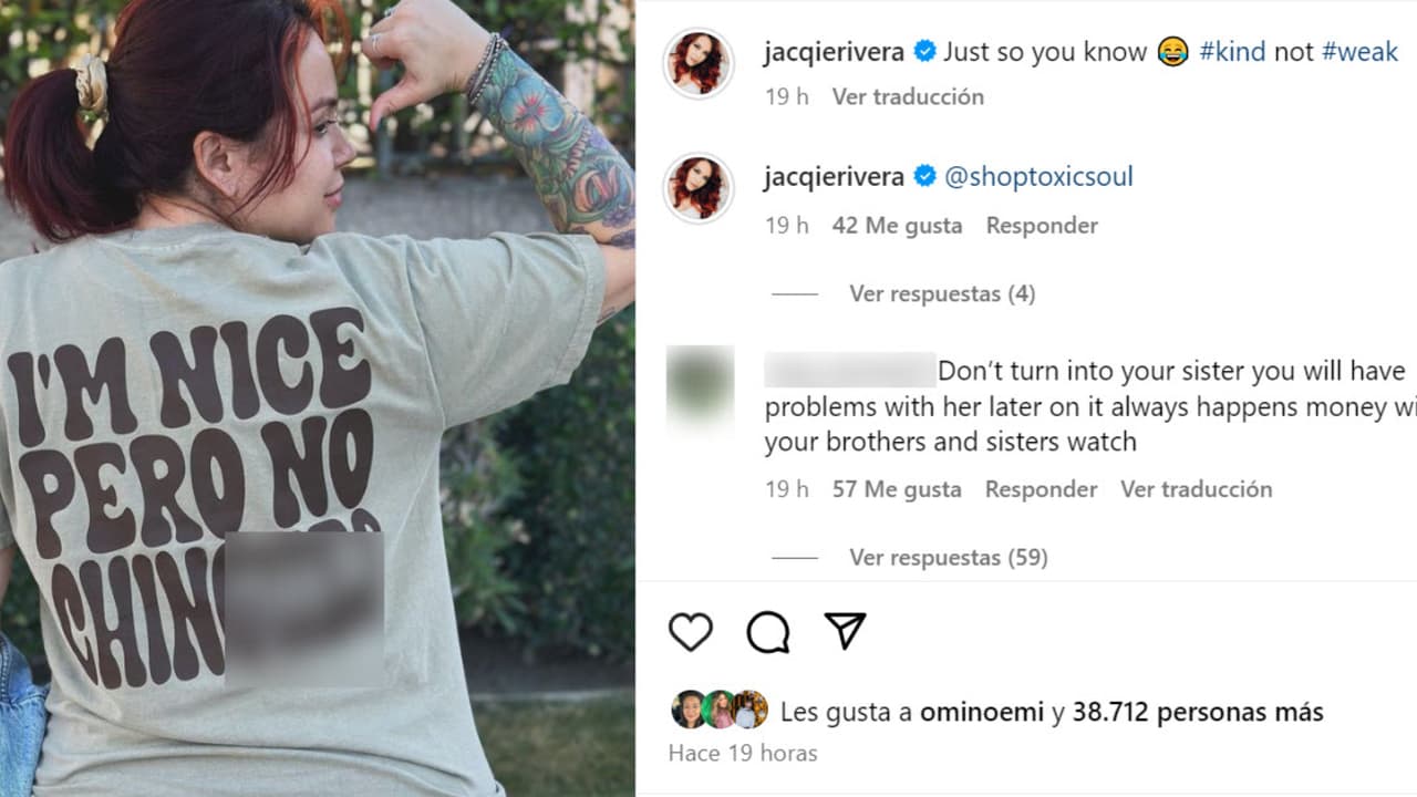 Esta es la publicación que Jacqie Rivera hizo este miércoles 6 de diciembre.