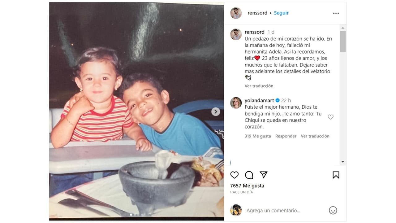 René Ayuso, hijo de Yolanda Martínez, se pronuncia tras muerte de su hermana.