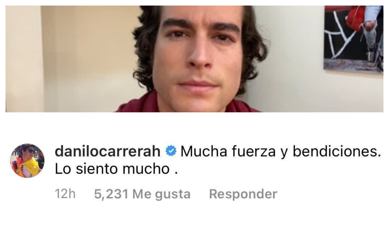 Danilo Carrera le reiteró el pésame y le deseó "mucha fuerza" para sobreponerse a la tragedia.