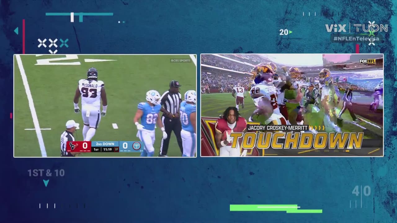 ¡Se sube a la moto! Touchdown de Jacory Croskey-Merritt para Commanders