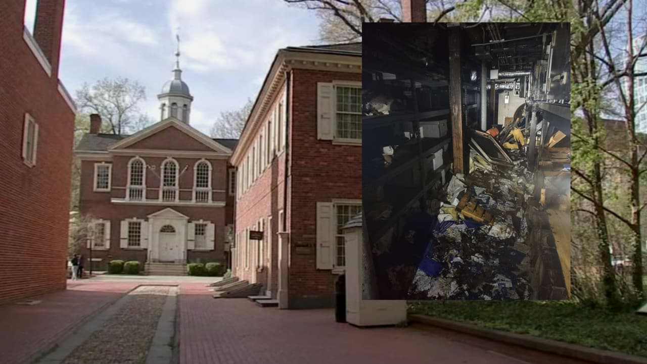 Autoridades investigan incendio provocado en Carpenters' Hall en Filadelfia