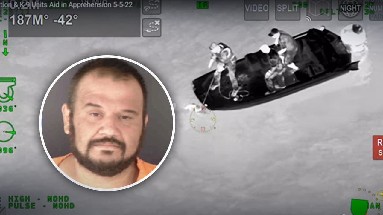 Hombre salta al agua para escapar de la policía tras robar un bote 