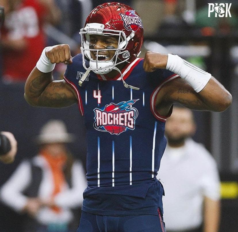 <b>Deshaun Watson </b>
<br>El QB de los Houston Texans tendría este diseño de los Houston Rockets.
