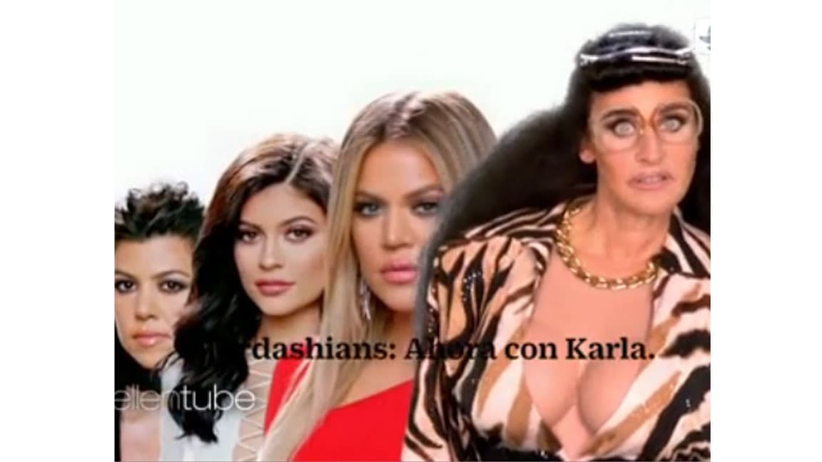 Un momento... Aunque tiene las curvas Kardashian hay algo en su mirada que nos hace dudar.