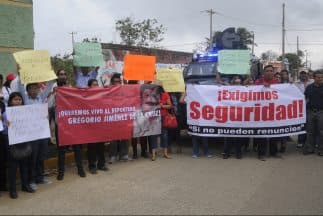Periodistas protestan en Veracruz por el asesinato de Gregorio Jiménez.