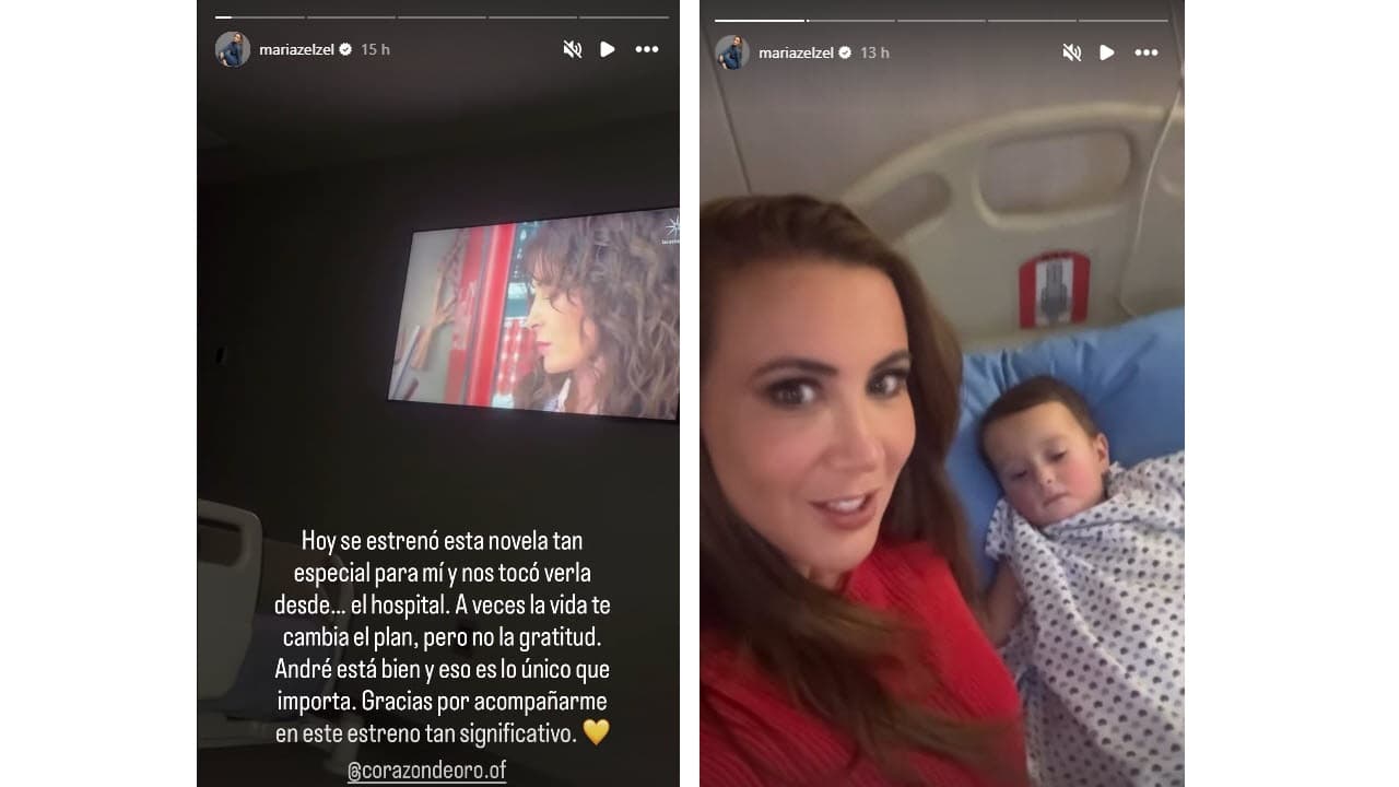 Mariazel y su hijo André desde el hospital.