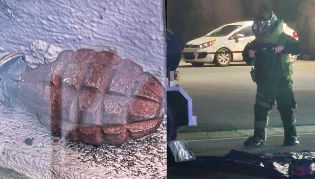 Dejan una granada militar junto a los tanques de gas de la panadería Sobao: buscan quién la colocó