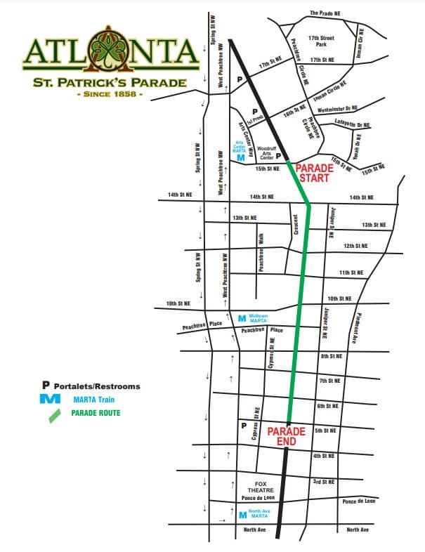 El desfile de 2024 comienza al mediodía en Peachtree Street en Midtown. Los organizadores recomiendan a los asistentes usar el tren de MARTA para movilizarse por la zona.
