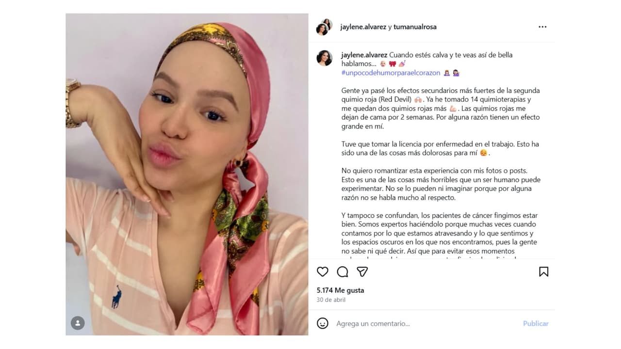 Jaylene Álvarez ha pensado en dejar su tratamiento, pero sigue en la lucha.