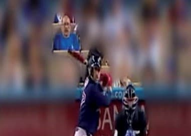 Un hombre parecido a John Ruffo se observa justo detrás del bateador.