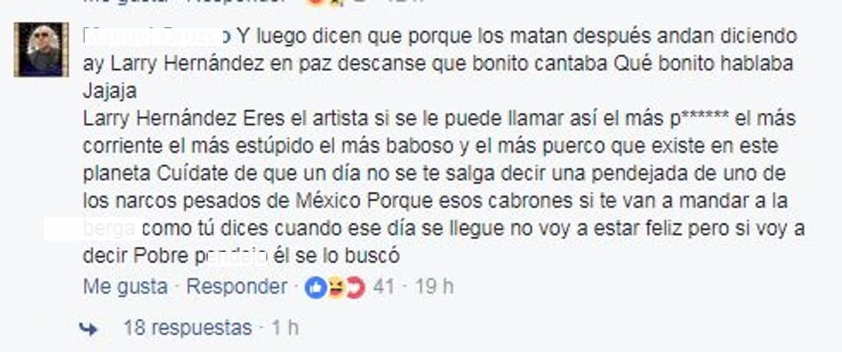 Otro fue más lejos y hasta deseo lo peor a Larry.