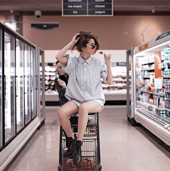Hasta para hacer las compras hay que tener estilo...