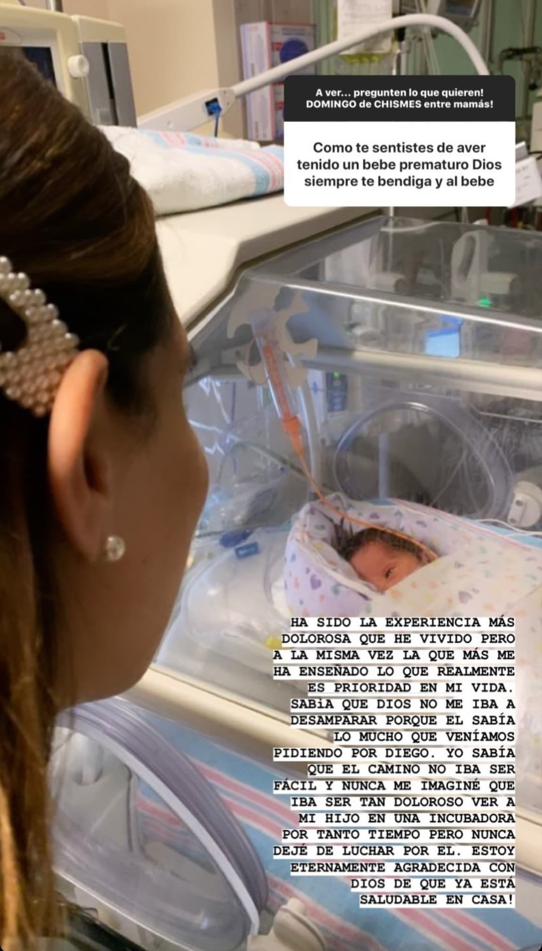 "Dieguito", como le llama Andrea de cariño, nació el 10 de octubre de 2019, dos meses antes de la fecha esperada.