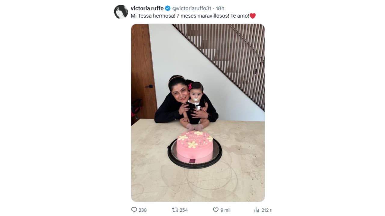 Así celebró Victoria Ruffo los 7 meses de su nieta Tessa.
