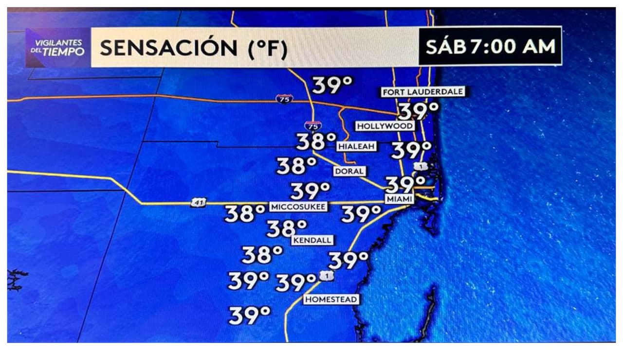 Cuánto bajarán las temperaturas con el frente frío que llega al sur de Florida este fin de semana