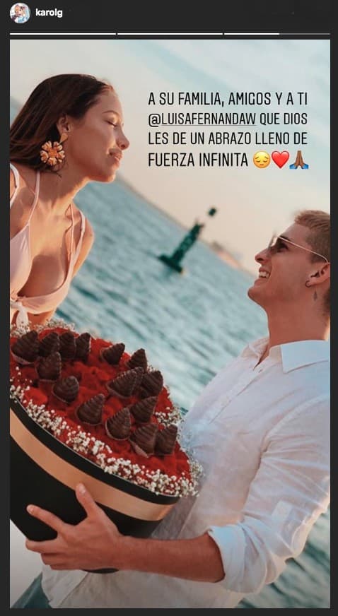 <b><a href="https://www.univision.com/entretenimiento/karol-g-orgullosa-del-estreno-musical-de-su-hermana-demuestra-que-el-talento-es-cosa-de-familia-fotos">Karol G</a></b> también le envió el mejor de los abrazos a la familia y la novia de Legarda.