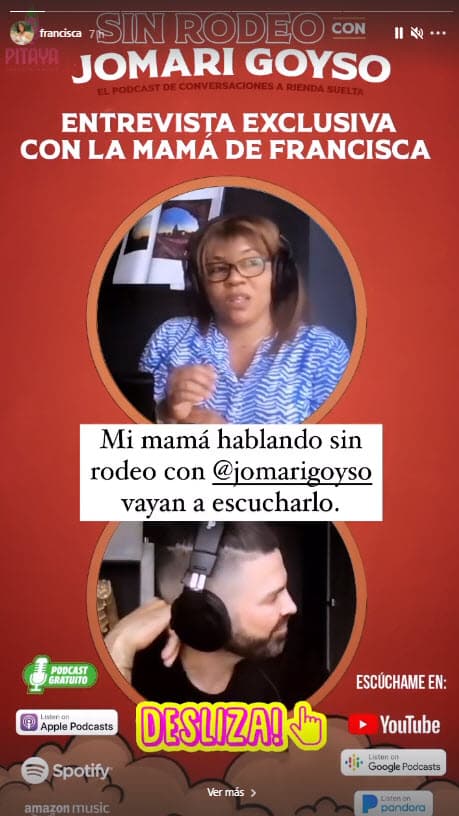 Hablaron de las carencias que vivieron en República Dominicana y cómo cambiaron sus vidas con el éxito de Francisca en la televisión, así como de la relación que su hija tiene con Francesco y su etapa de mamá primeriza.
<br>