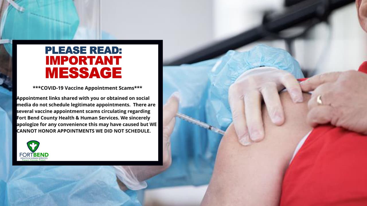 Advierten sobre estafas en el registro de vacunas contra el coronavirus en el condado Fort Bend