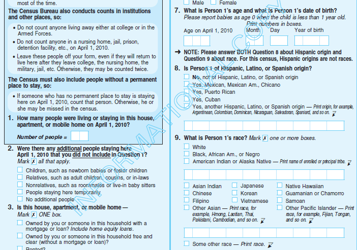 U.S. Census racial identity questions