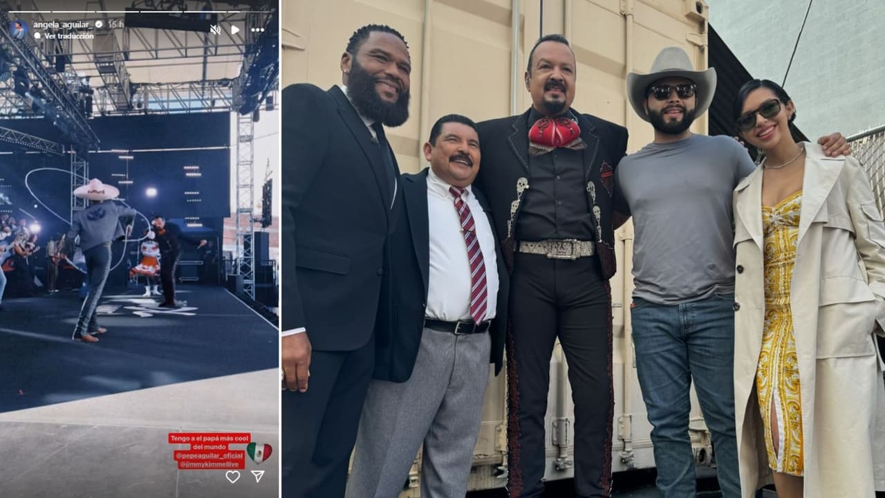 Ángela Aguilar apoyó a su papá Pepe Aguilar en su presentación en ‘Jimmy Kimmel Live!’.