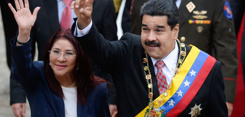 Nicolas Maduro, presidente de Venezuela y su esposa Cilia Flores