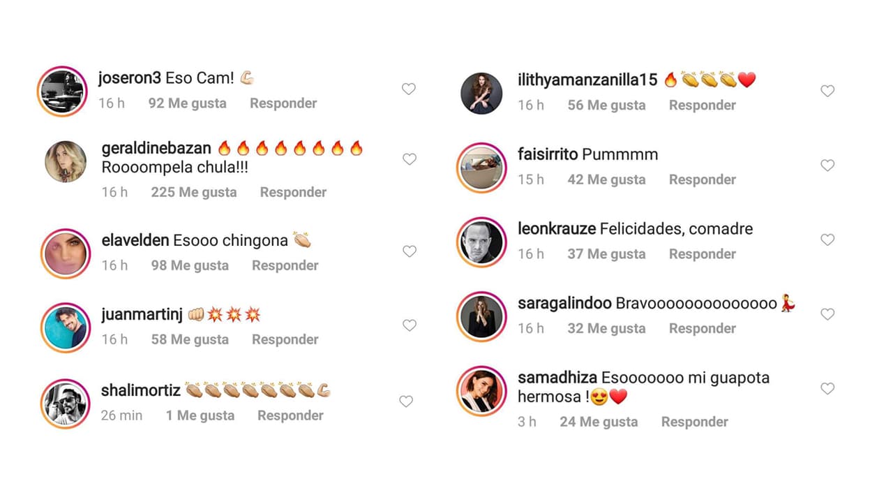 Amigos y compañeros del medio artístico le enviaron felicitaciones, entre ellos José Ron, Geraldine Bazán, Ela Velden Samadhi y Shalim Ortiz, solo por mencionar algunos.