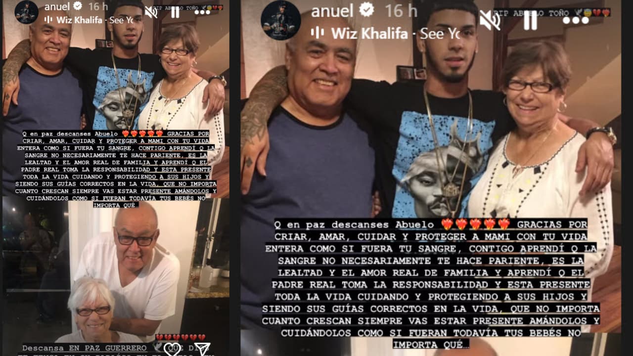 Con este mensaje Anuel despidió a su "abuelo de crianza", don Toño, tras dar a conocer su muerte.