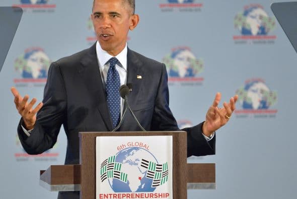 Obama da un discurso en la apertura de la Cumbre Mundial del Empresariado.