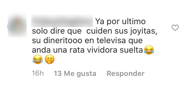 Otra seguidora hizo un comentario acerca de que en México "cuiden sus joyitas, su dinerito" porque "anda una rata vividora suelta". En varias ocasiones, Frida Sofía ha llamado "vividor" a Christian Estrada. 
<br>