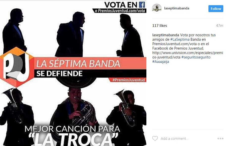 Así pidieron votos para ganar Mejor canción para la troca.