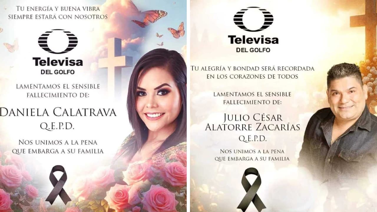 Esquelas de Daniella Calatrava y Julio Alatorre.