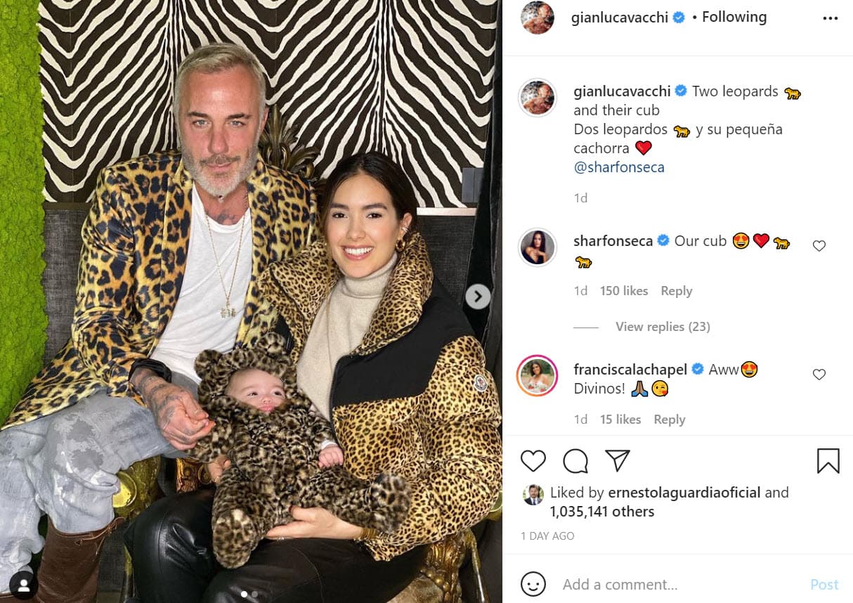 Y ahora junto con la niña también lo hacen notar, como sucedió con esta foto que el italiano publicó el pasado fin de semana en donde escribió: 
<b><a href="https://www.instagram.com/p/CK9h-leD-J5/" target="_blank">"Dos leopardos y su pequeña cachorra"</a></b>. 
<br>