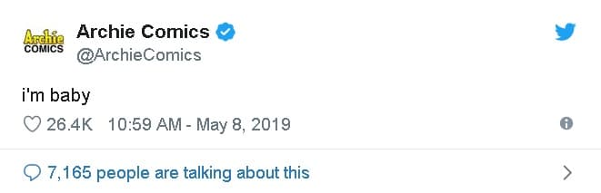 La cuenta oficial de los cómics de Archie celebraron el nombre del bebé de Meghan y Harry.
