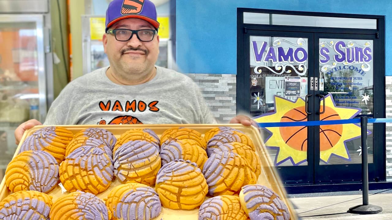 La Purísima Bakery apoya a los Phoenix Suns al estilo mexicano con sus conchas de naranja y purpura en a apoyo a los Phoenix Suns que están en las finales de la NBA. 
<br>