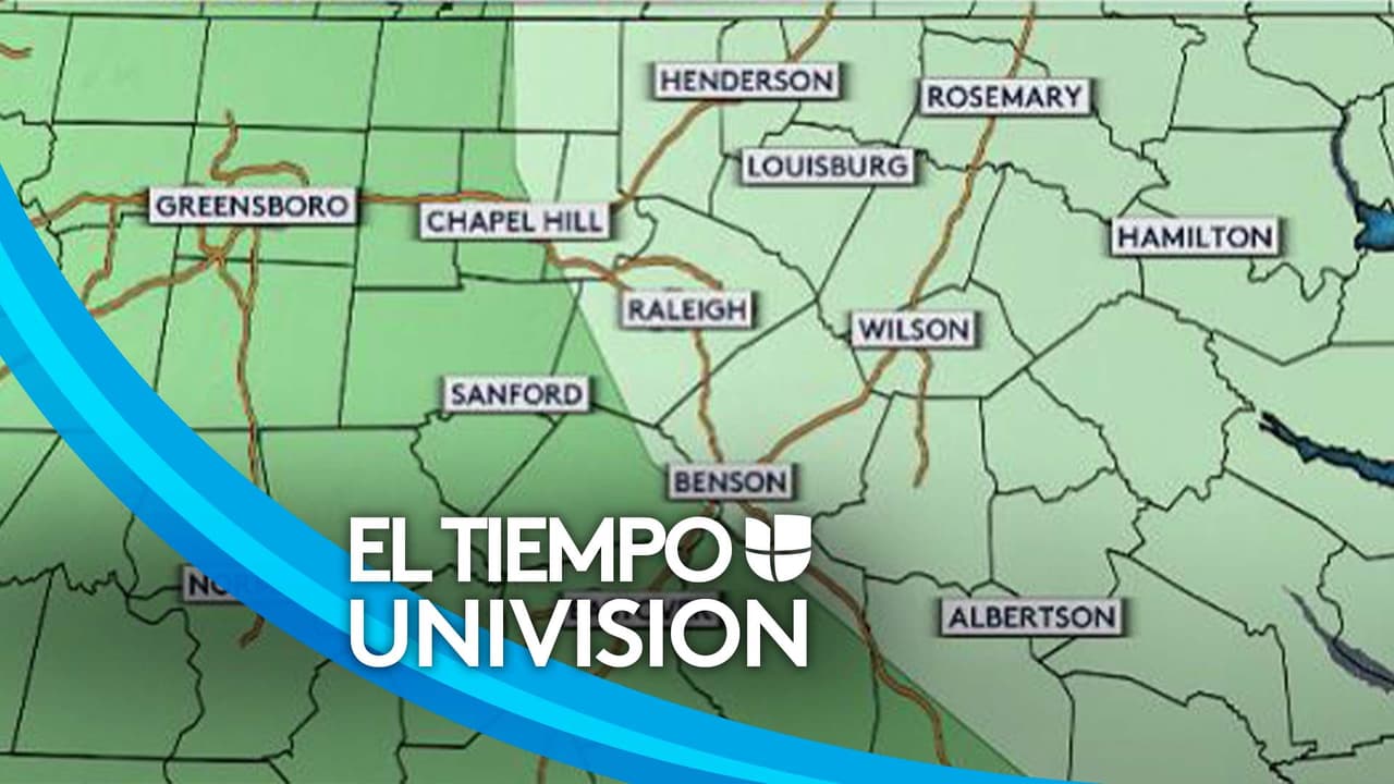 Pronostican aguaceros y algunas tormentas a partir de esta noche en Carolina del Norte