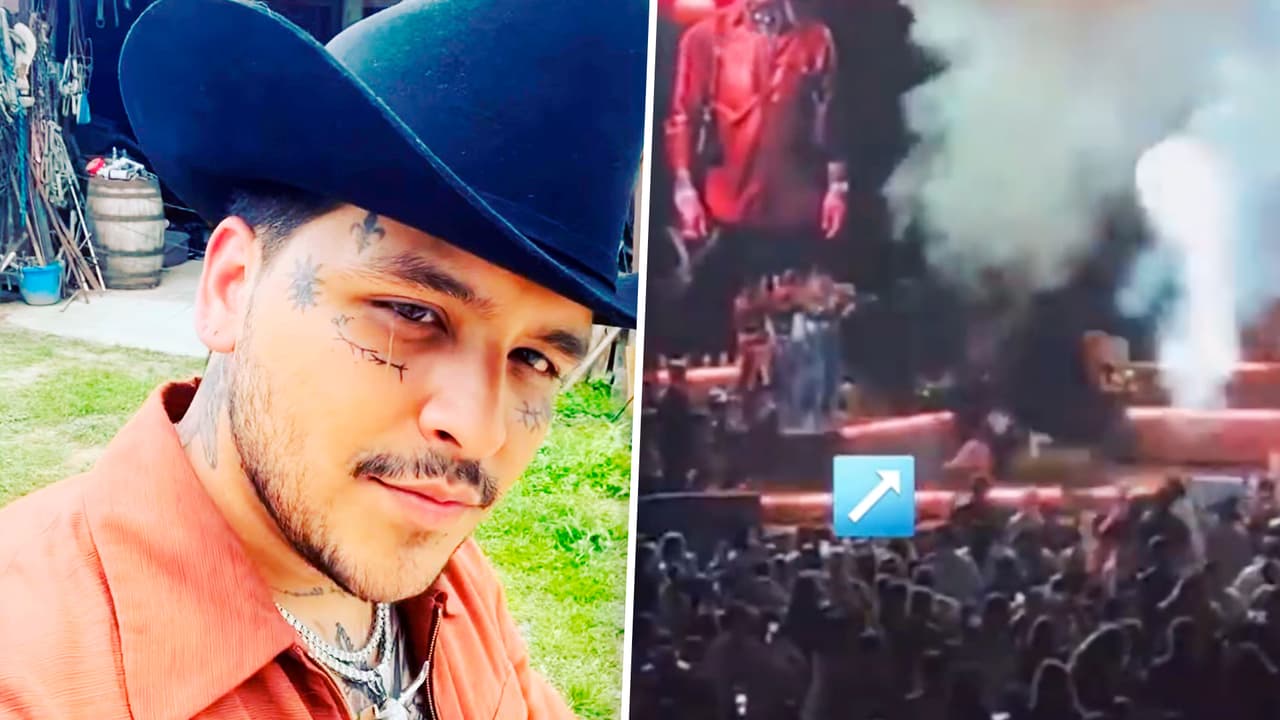 Christian Nodal sufre accidente en pleno concierto en Guatemala: queda lesionado de una pierna