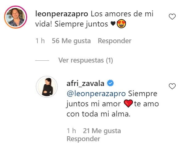 Su pareja no tardó en dejarle una amorosa respuesta.
<br>