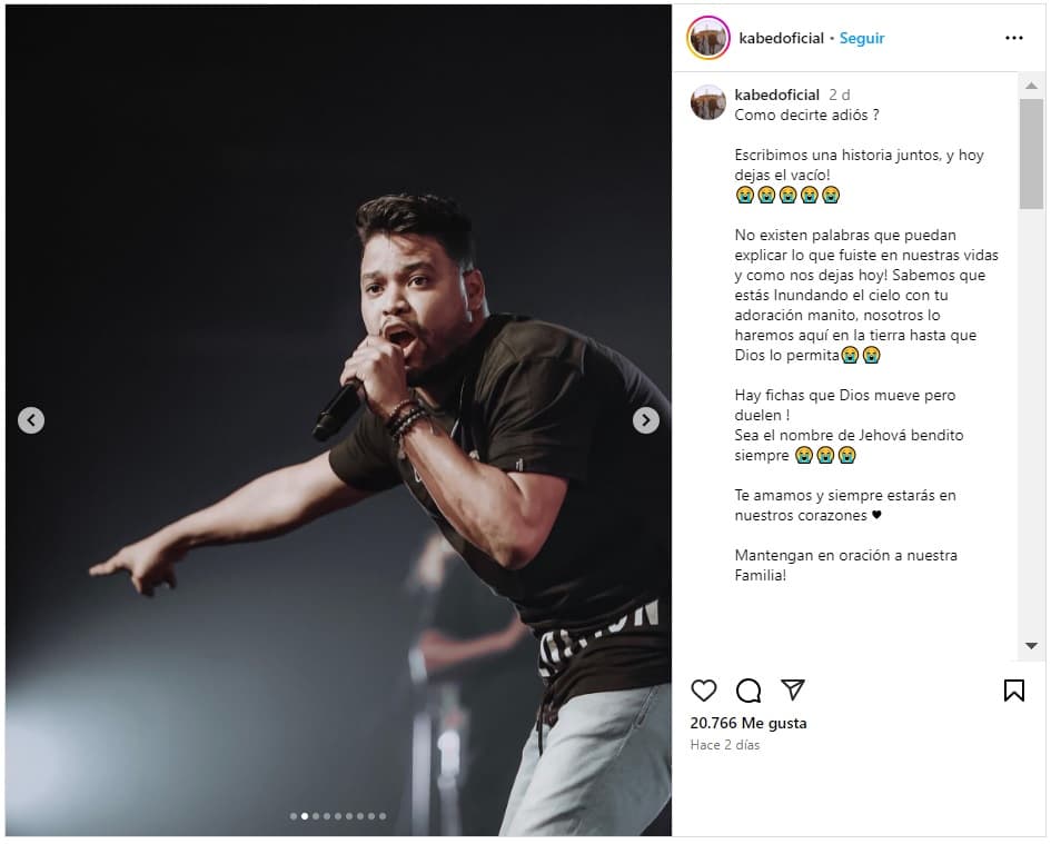 La agrupación Kabedo anunció la muerte de Amaury Hernández.