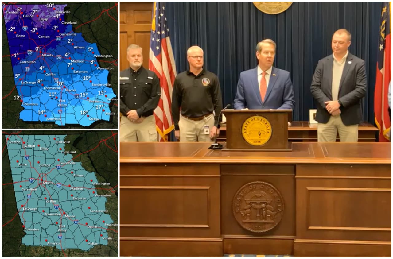 Hielo negro e hipotermia: autoridades de Georgia advierten sobre los efectos del “histórico” frente frío